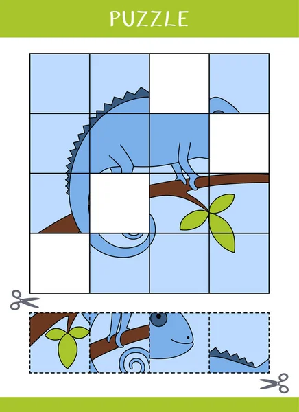 给孩子们的谜语简单的教育游戏切割和胶水 矢量说明 — 图库矢量图片