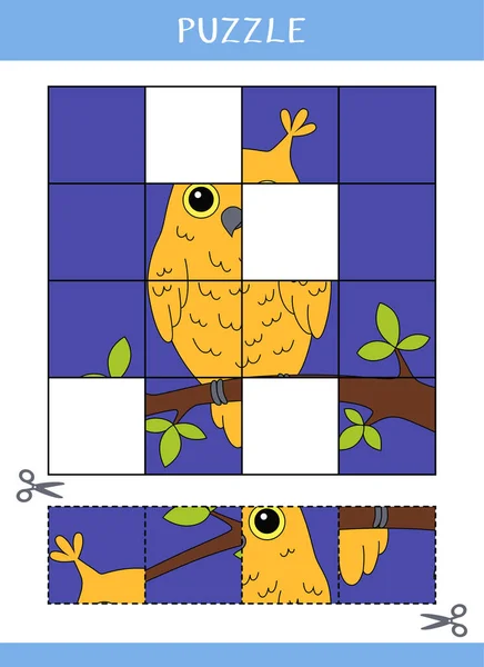 Puzzle Para Niños Simple Juego Educativo Cortar Pegar Ilustración Vectorial — Archivo Imágenes Vectoriales