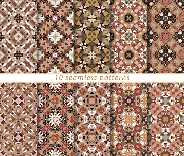 On kesintisiz soyut desenler etnik tarzda vektör ayarla.