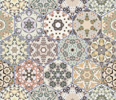 Vektör altıgen şekillerinin ayarla.