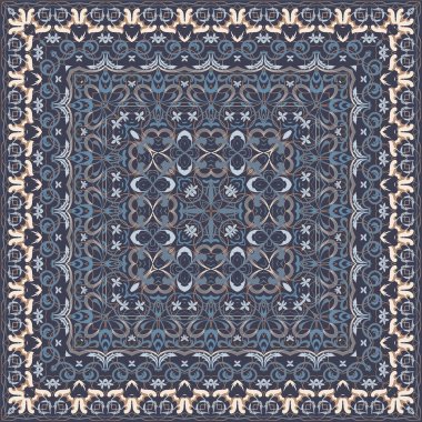 İpek eşarp için kare desen