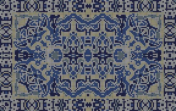 Ceramic tiles in blue retro colors. — Stock Vector
