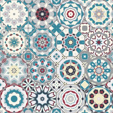 Bir dizi çok renkli fayans.