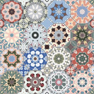 Sekizgen ve kare desenleri.