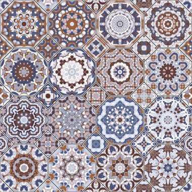 Sekizgen ve kare desenleri.