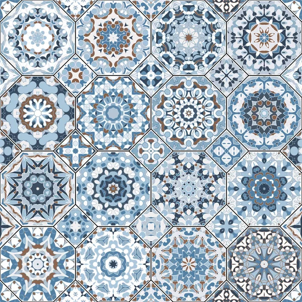 Un conjunto de azulejos azules . — Vector de stock