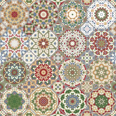 Sekizgen ve kare desenleri.