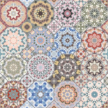 Sekizgen ve kare desenleri.