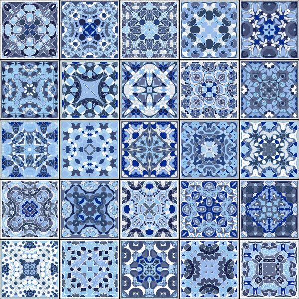 Collection of different vintage tiles