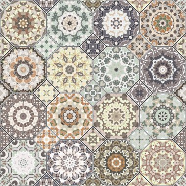 Vektör sorunsuz Arapça desenleri kümesi. Sekizgen ve kare süsler topluluğu. Dekorasyon ve tasarım öğeleri için Tekstil, kitap kapakları, üretim, baskı, hediye paketi.