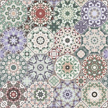 Sekizgen ve kare desenleri.