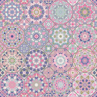 Vektör sorunsuz Arapça desenleri kümesi. Sekizgen ve kare süsler topluluğu. Dekorasyon ve tasarım öğeleri için Tekstil, kitap kapakları, üretim, baskı, hediye paketi.