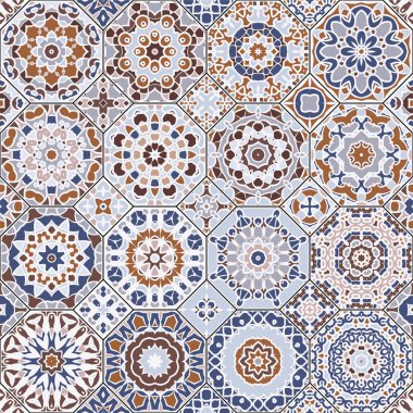 Vektör sorunsuz Arapça desenleri kümesi. Sekizgen ve kare süsler topluluğu. Dekorasyon ve tasarım öğeleri için Tekstil, kitap kapakları, üretim, baskı, hediye paketi.