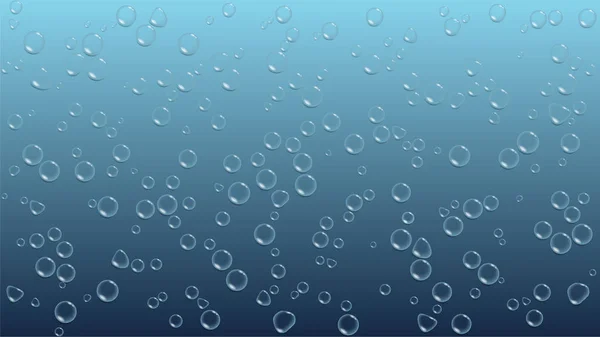 Przejrzysta woda spada na niebieskim tle. — Wektor stockowy
