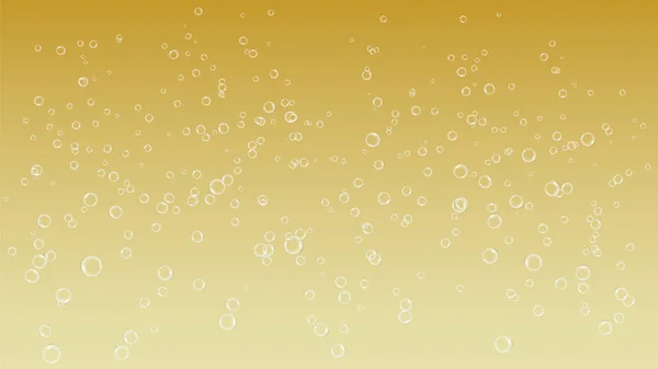 Pequeñas burbujas de aire sobre fondo amarillo . — Vector de stock