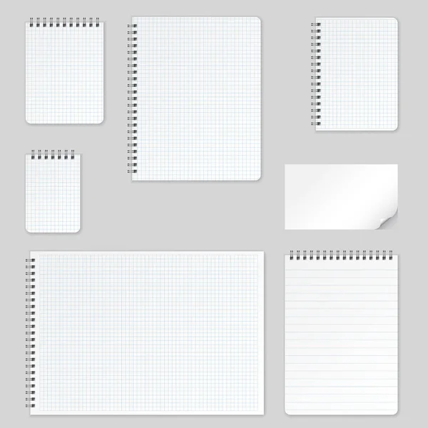 Caderno de páginas em branco realista . — Vetor de Stock