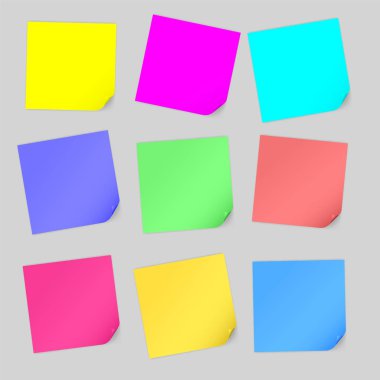 Renkli kağıt etiketleri.