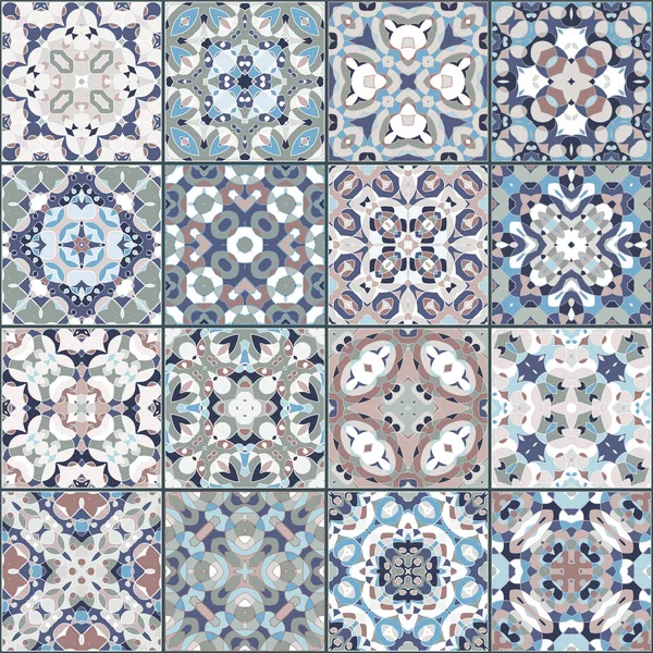 Colección de azulejos de cerámica — Archivo Imágenes Vectoriales