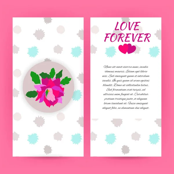 Amore per sempre banner rosa — Vettoriale Stock