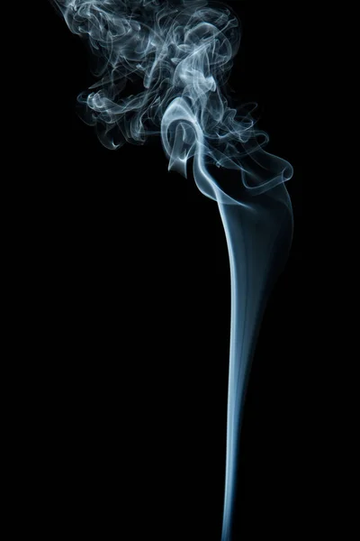 Fumée Blanche Ondulée Sur Fond Noir — Photo