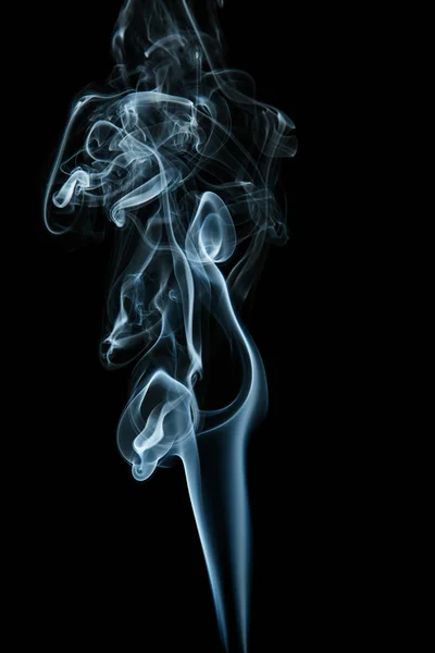Fumo Bianco Ondulato Sfondo Nero — Foto Stock
