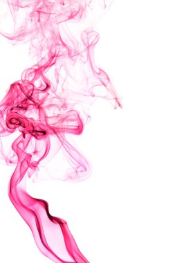 Hareketi kırmızı beyaz bir arka plan üzerinde duman