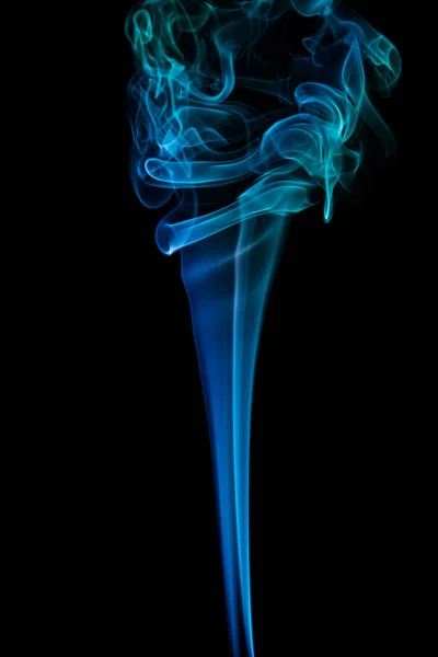 Movimiento Humo Azul Sobre Fondo Negro —  Fotos de Stock