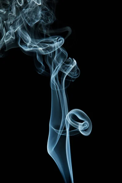 Movimento Fumo Blu Sfondo Nero — Foto Stock