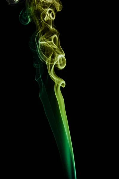 Movement Green Smoke Black Background Stock Photo