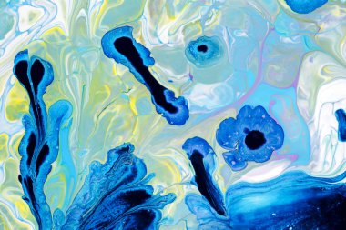 Oryantal tarzda renkli bir lüks mavi soyut bir resmi