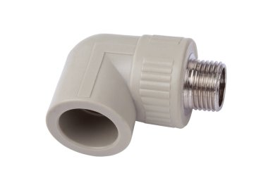 Beyaz arka plan üzerinde uygun Pvc polipropilen metalik boru