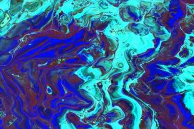 Bir lüks Akuamarin Mavi Soyut bir resmin renk oryantal tarzda