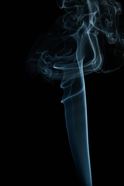 Movimento Fumo Blu Sfondo Nero — Foto Stock