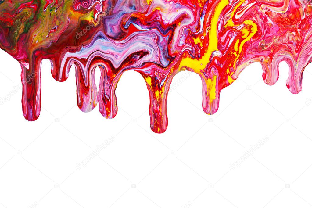 Abstract acrylic paint dripping