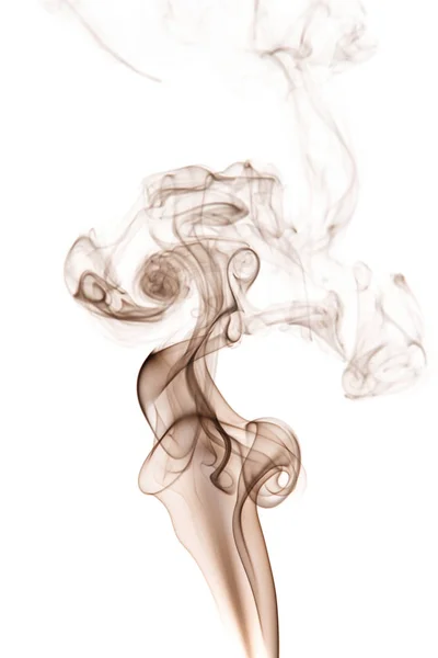 Brown smoke on white background — Stockfoto