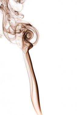 Brown smoke on white background