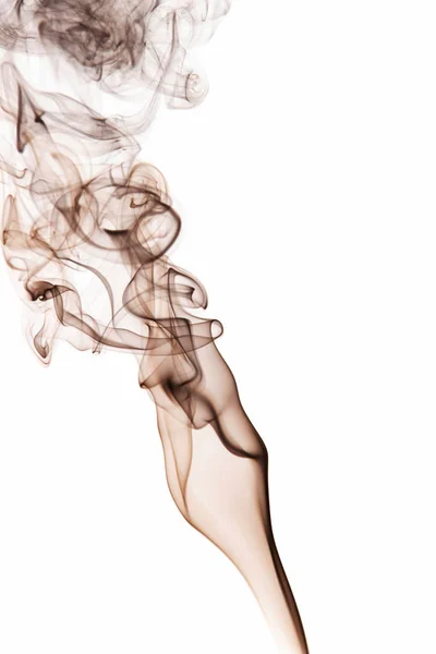 Brown smoke on white background — Stockfoto