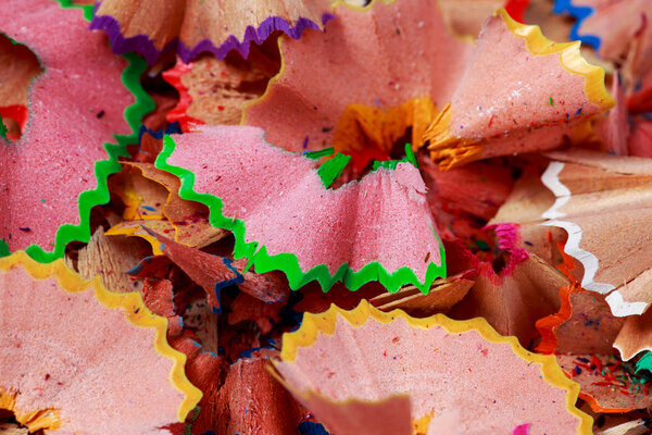 color pencil shavings