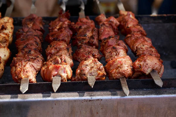 Kött Kebab på spett — Stockfoto