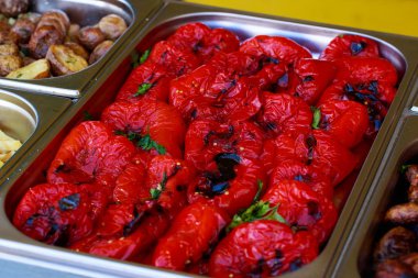 Lezzetli ızgara kırmızı biber