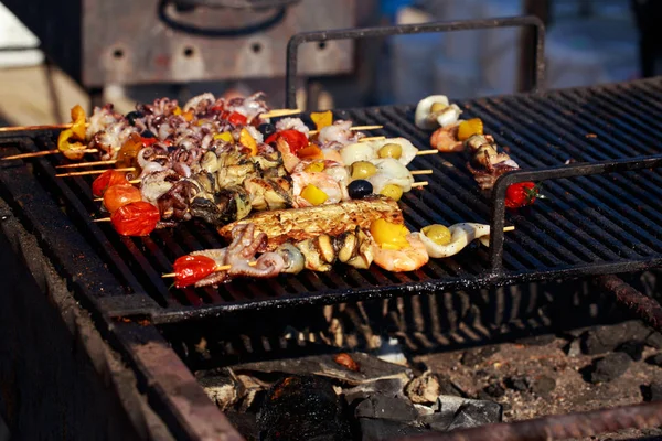 O kebab de frutos do mar — Fotografia de Stock