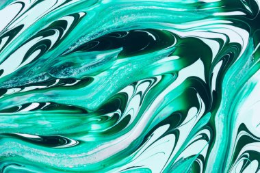 Yeşil ve akrilik tonlarda akrilik boyanın soyut arkaplanı