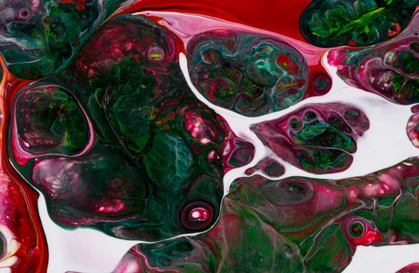 Abstracte Achtergrond Van Acrylverf Rode Groene Tinten — Stockfoto