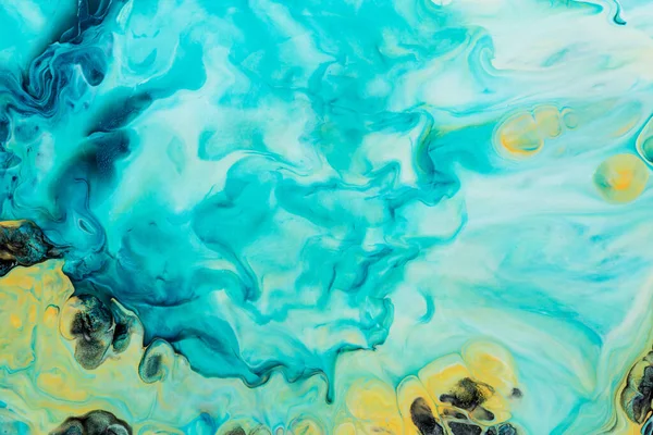 Fundo Abstrato Tinta Acrílica Tons Água Marinha — Fotografia de Stock