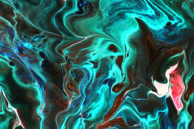 Akaramarin tonlarındaki akrilik boyanın soyut arkaplanı