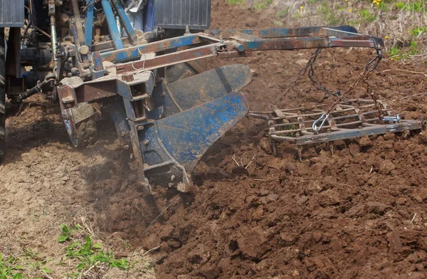 Process of plowing land in the spring