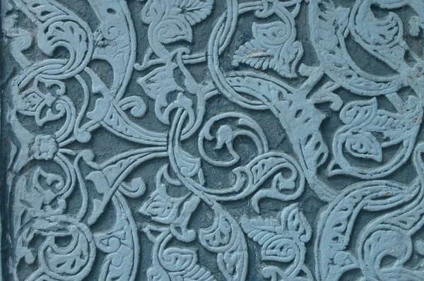 石、アラビア スタイルの本格的な装飾的な大理石飾り青パターン — ストック写真