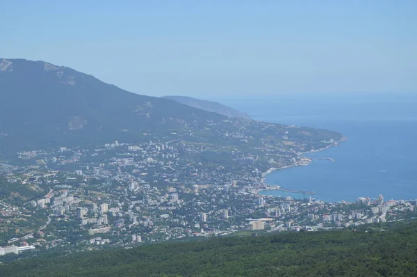 Panorama Cidade Resort Yalta Montanha Petri Crimeia 2018 — Fotografia de Stock