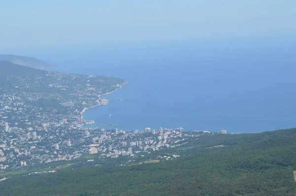 Petri Dağından Yalta Tatil Beldesi Panorama Kırım 2018 — Stok fotoğraf