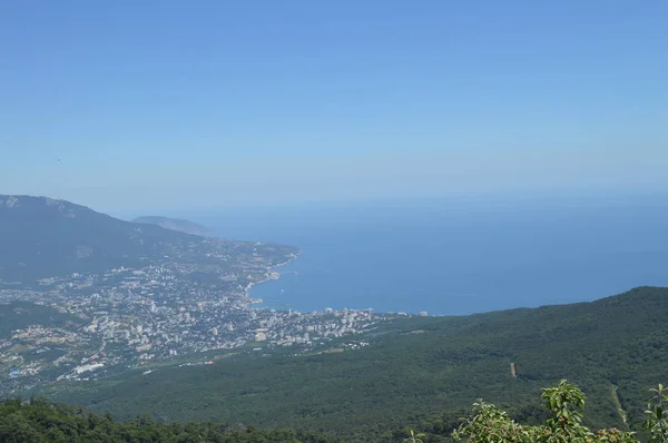 Panorama Cidade Resort Yalta Montanha Petri Crimeia 2018 — Fotografia de Stock